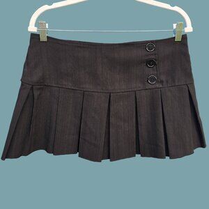 Y2K Black Pleated Micro Mini skirt Size M Low Rise Emo Grunge Punk Academia
